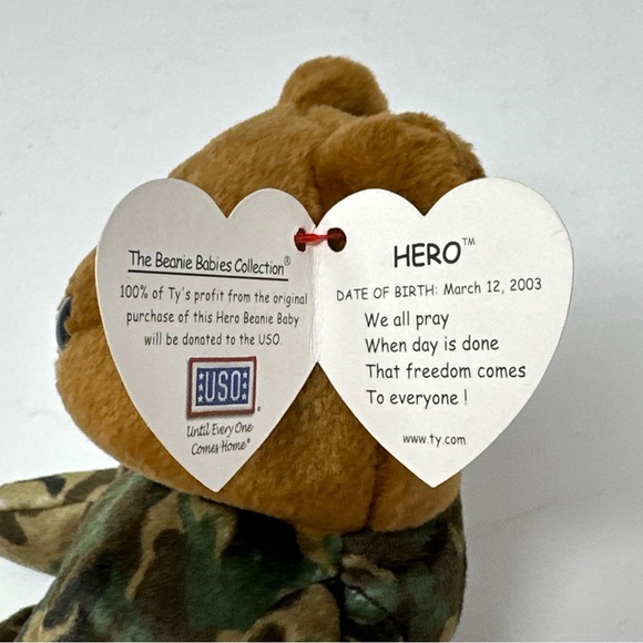 Lot of 4 Patriotic USA Unity Beanie Babies Bears Plush America Hero Spangle - Picture 7 of 16